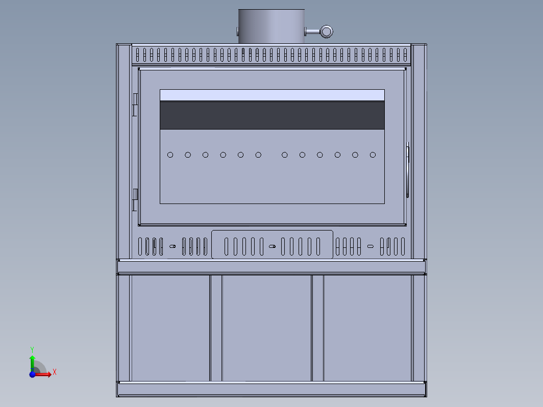 壁炉70CM（带柴火架） CAD图纸+三维  STP SW