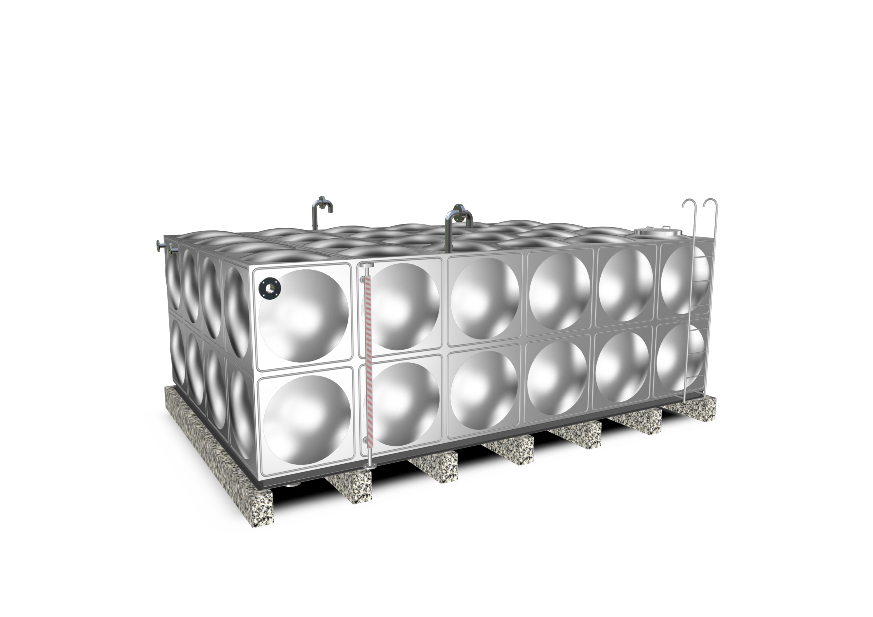 组合式不锈钢水箱模型三维SW2019带参