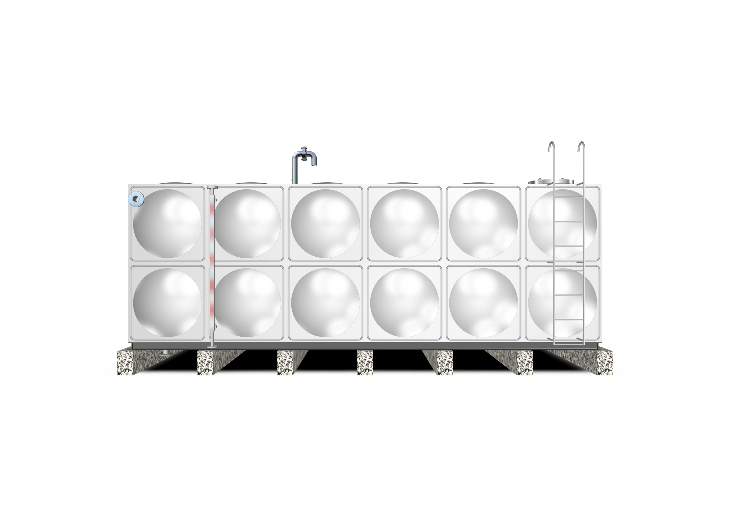 组合式不锈钢水箱模型三维SW2019带参