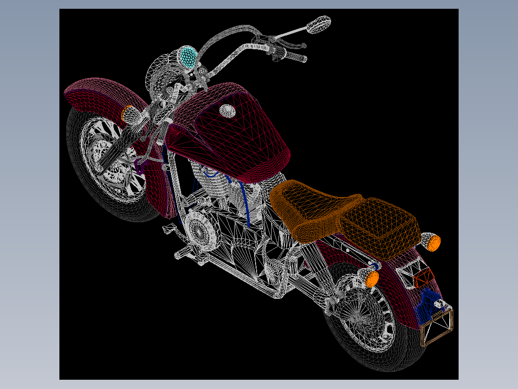 288本田阴影750RS摩托车CAD设计