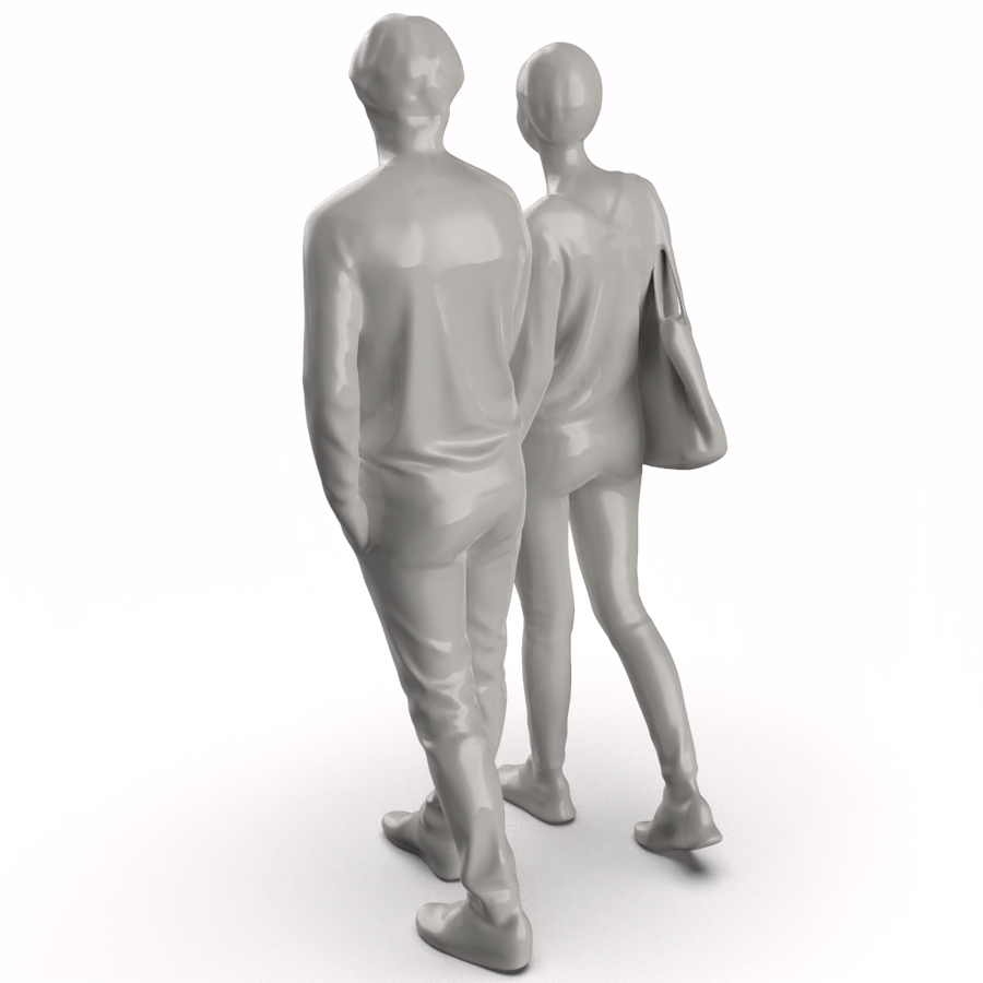 情侣散步人体模型