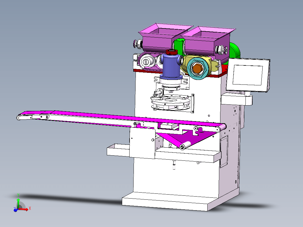 全自动包馅机三维SW2018带参+CAD+说明书