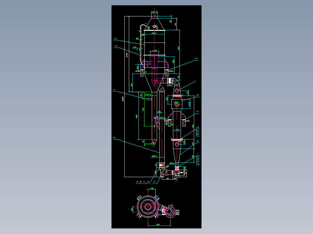 蒸发罐装配图纸cad图CAD设计图