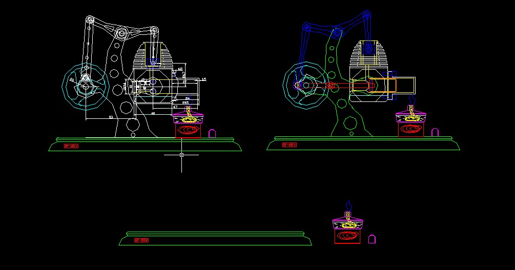 S-47bohmHB11斯特林模型图纸 AutoCAD设计 dwg格式