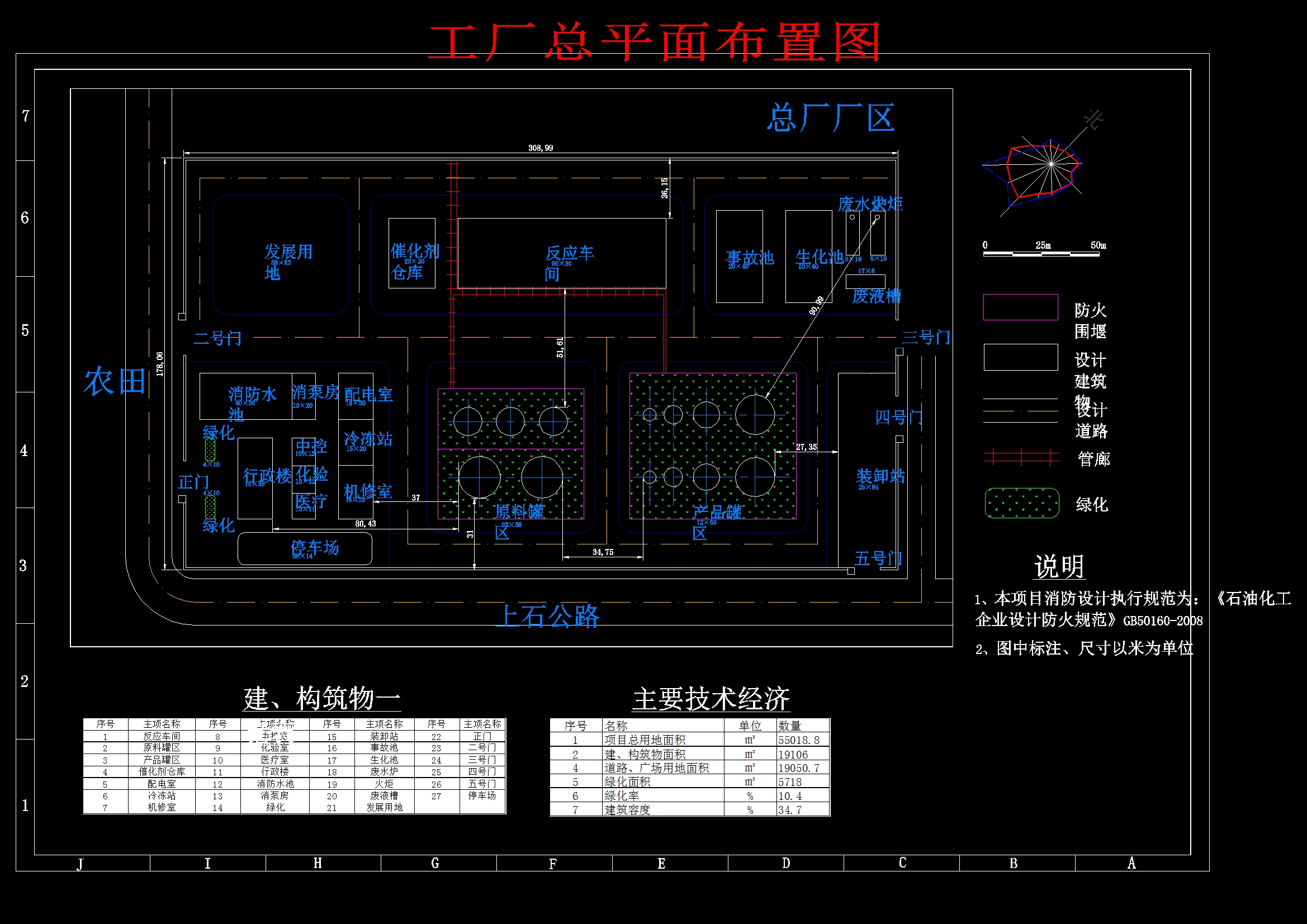 年产14万吨丙烯腈化工工艺设计+CAD+说明书