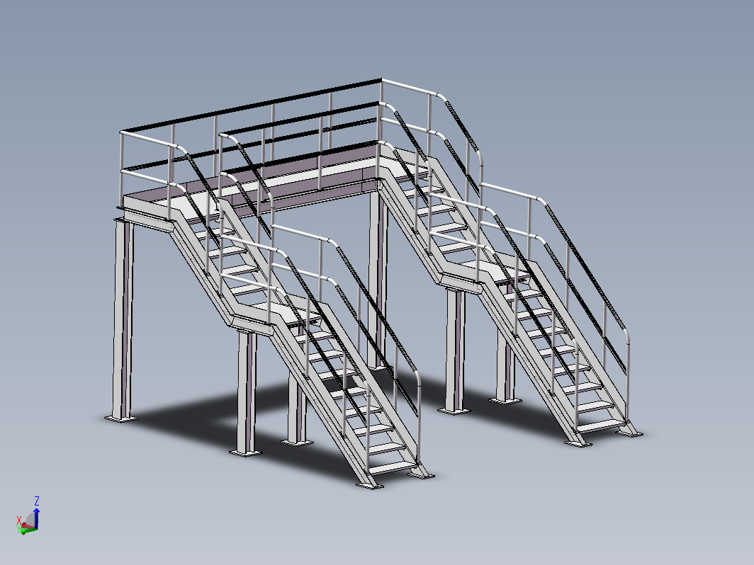 双楼梯钢平台