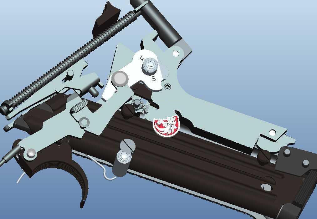 【1276】鲁格不锈钢0.22自动手枪PROE设计