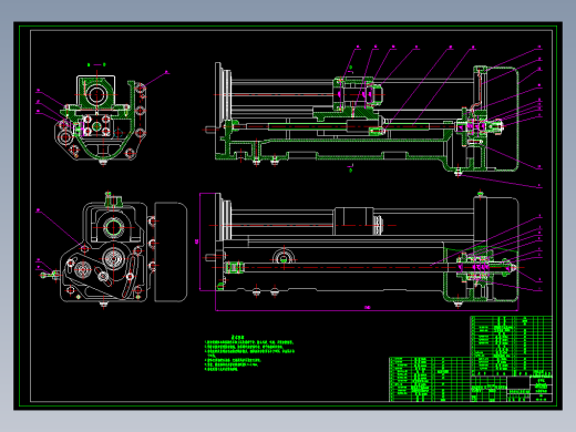T611镗床主轴箱传动设计及尾柱设计 CAD+说明书缩略图