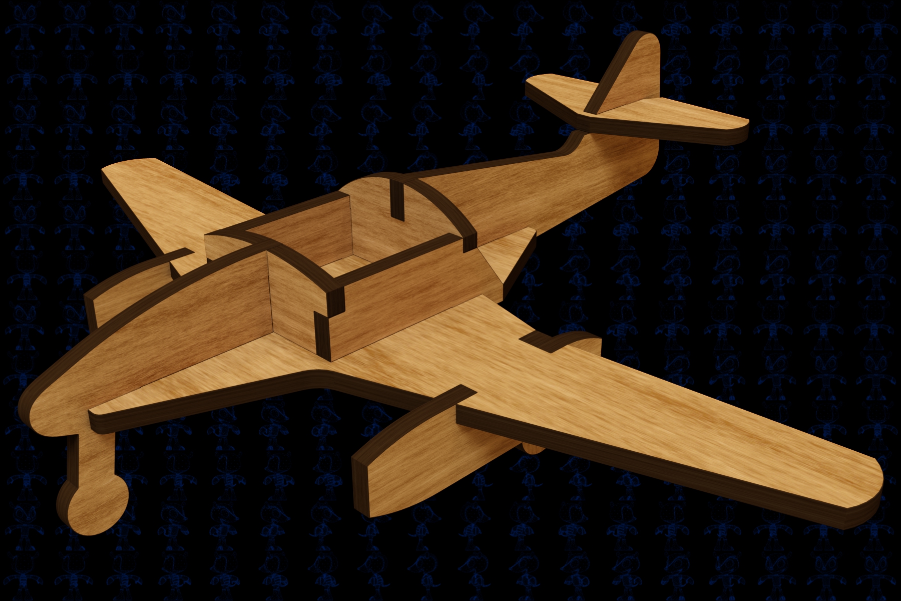 梅塞施密特Me-262木制玩具激光切割模型