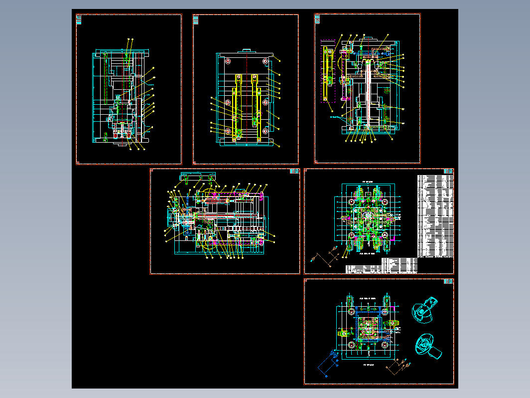 洗发水瓶盖注塑模具图纸