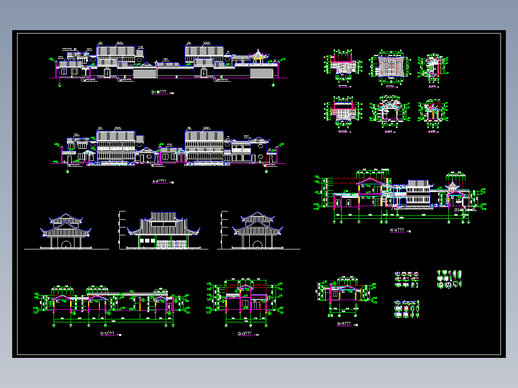 五套古建筑常用设计节点园林图纸