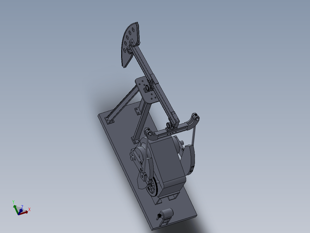 常规式游梁抽油机设计三维SW2010带参+CAD+说明书