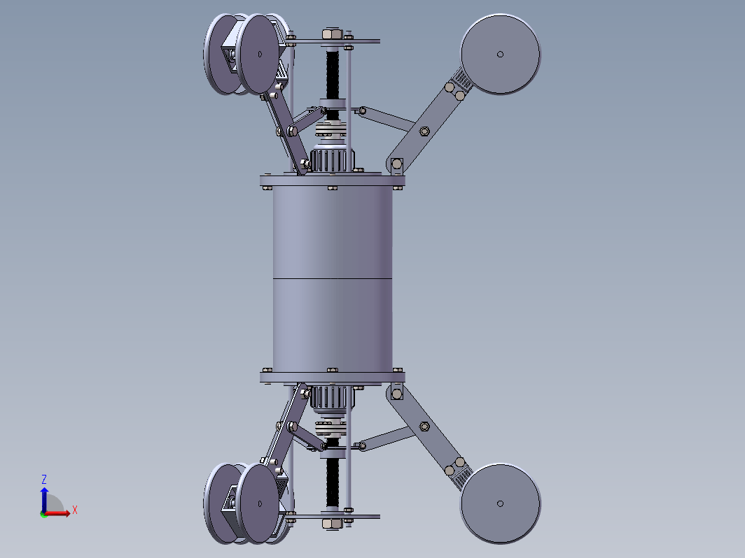 管道内行走机器人结构设计（滚轮式）三维SW2020带参+CAD+说明书