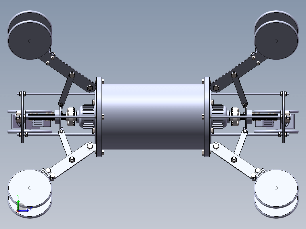 管道内行走机器人结构设计（滚轮式）三维SW2020带参+CAD+说明书