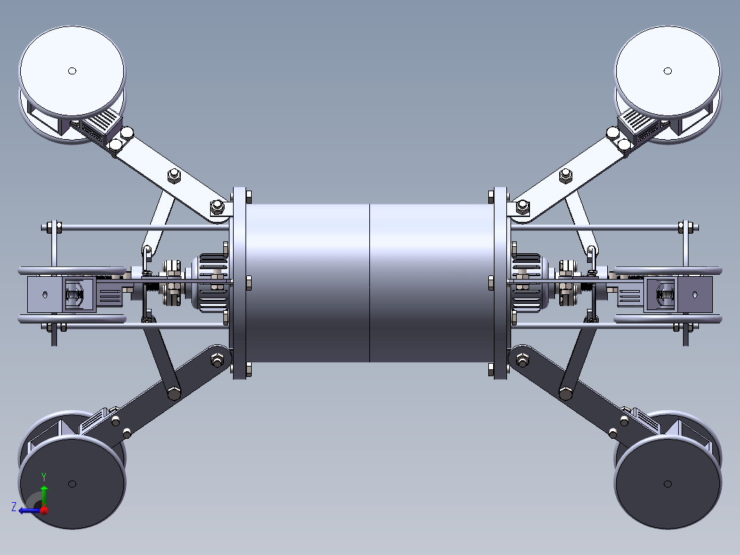 管道内行走机器人结构设计（滚轮式）三维SW2020带参+CAD+说明书