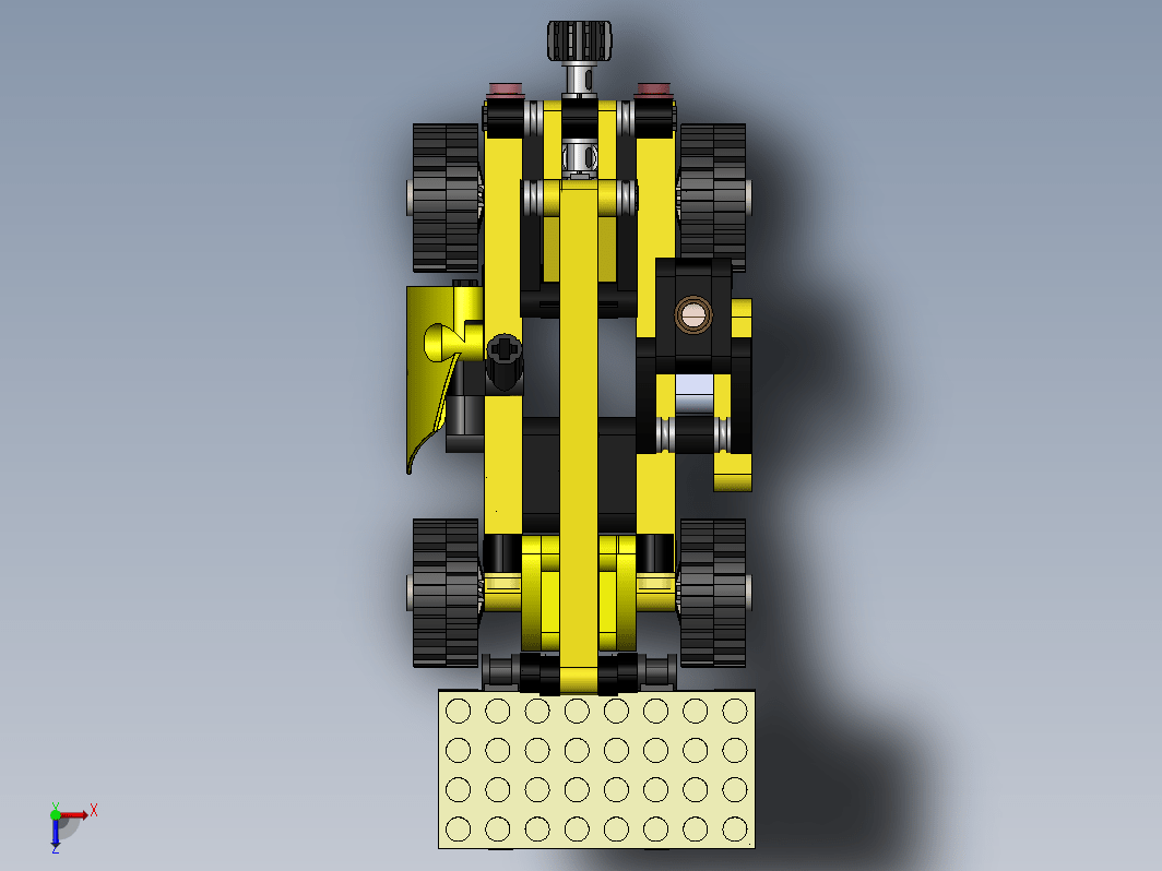 伸缩臂叉车3D拼装玩具模型图