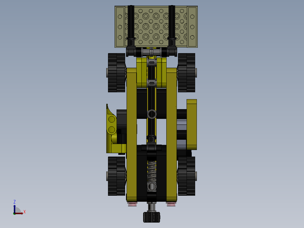 伸缩臂叉车3D拼装玩具模型图