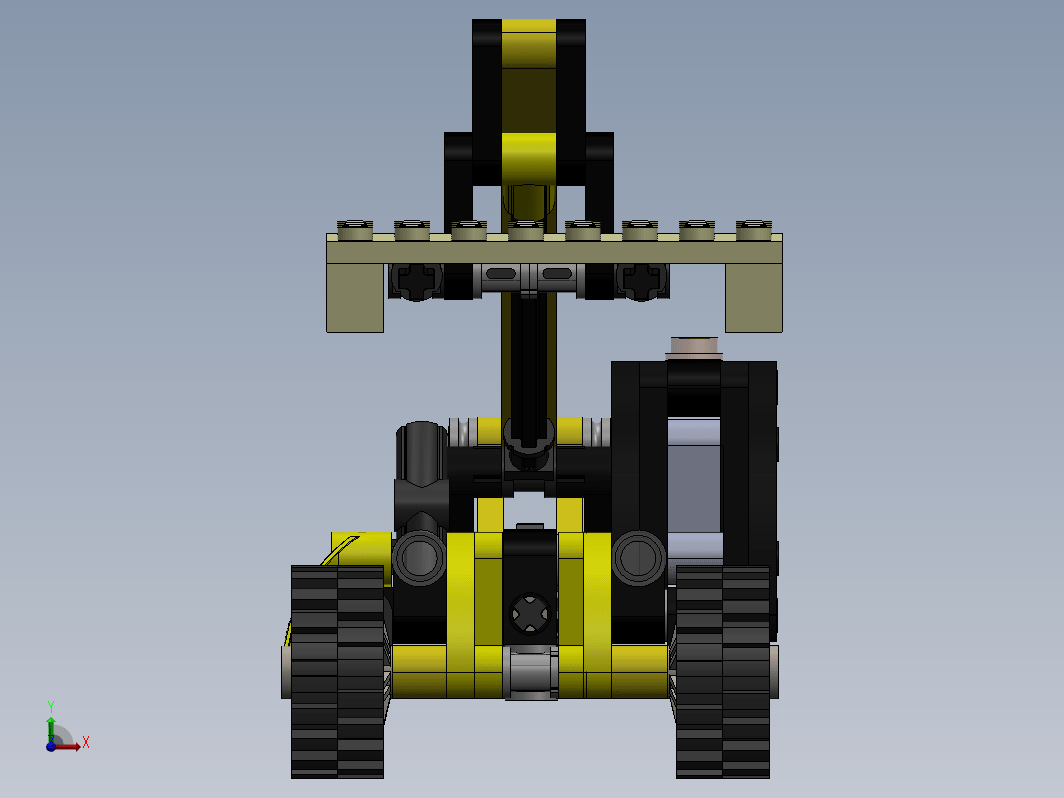 伸缩臂叉车3D拼装玩具模型图