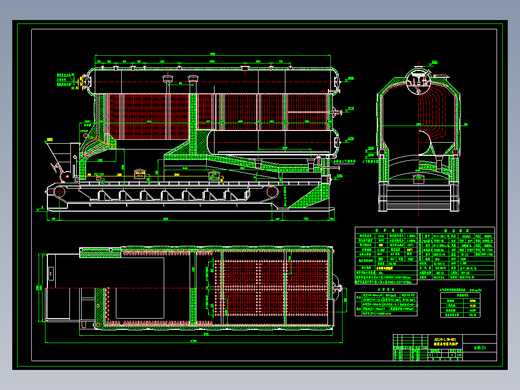 SZL15吨燃生物质锅炉CAD图