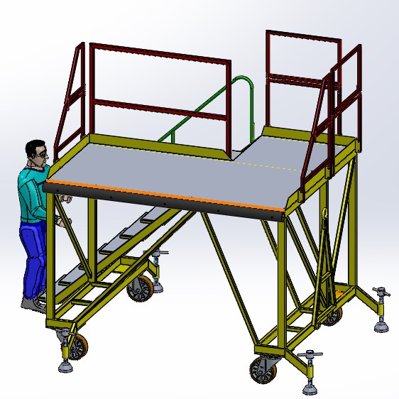 1.8m梯子钢结构移动平台