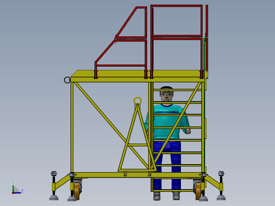 1.8m梯子钢结构移动平台