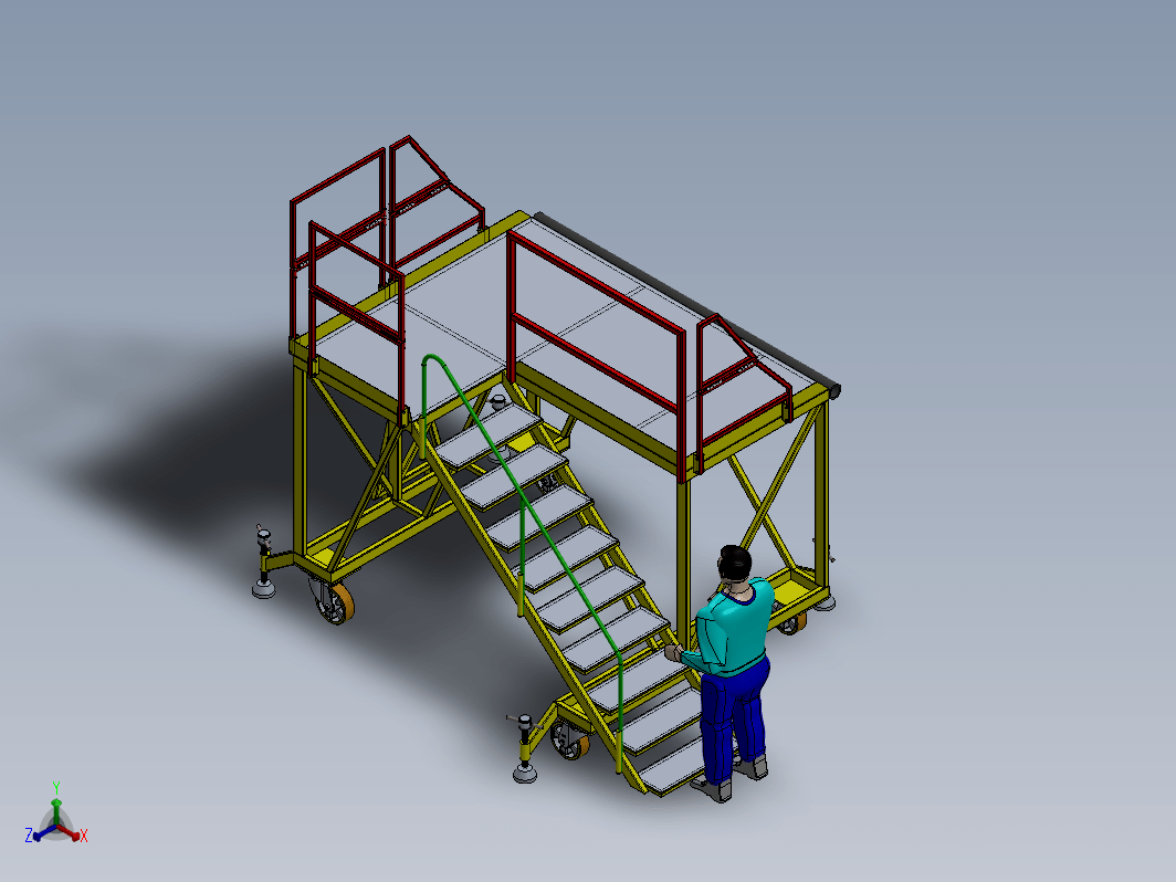 1.8m梯子钢结构移动平台