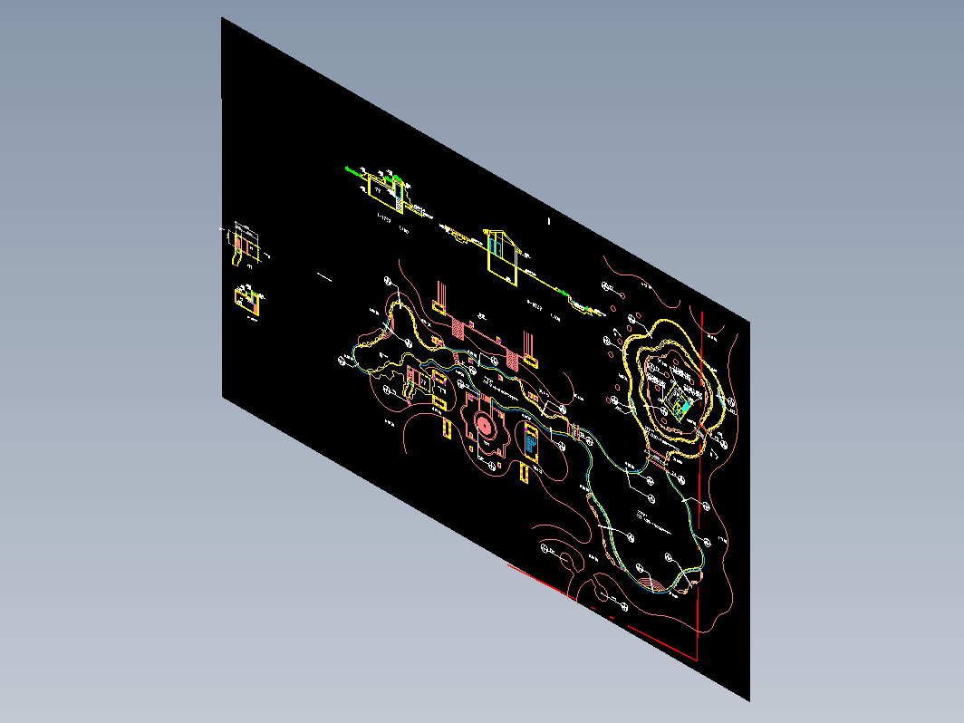 景观溪流水池河岸CAD设计施工图-溪流012