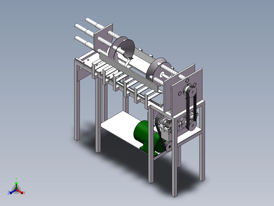 菠萝去皮机设计-三维图SW模型三维SW2016带参+CAD+说明书