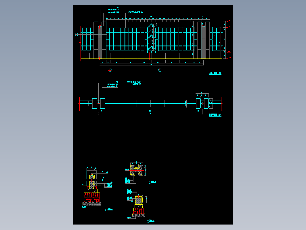 70多种围墙栏杆CAD图纸