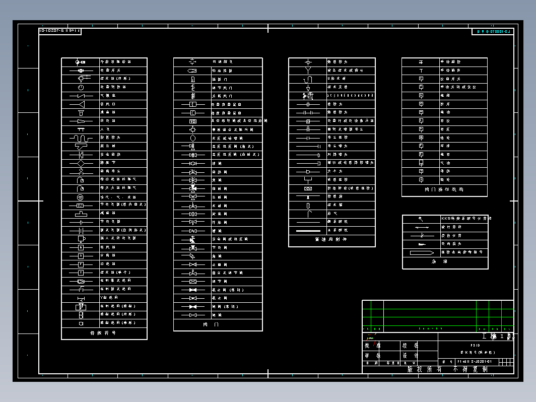 锅炉系统 F146IIS-J0201-01图例符号