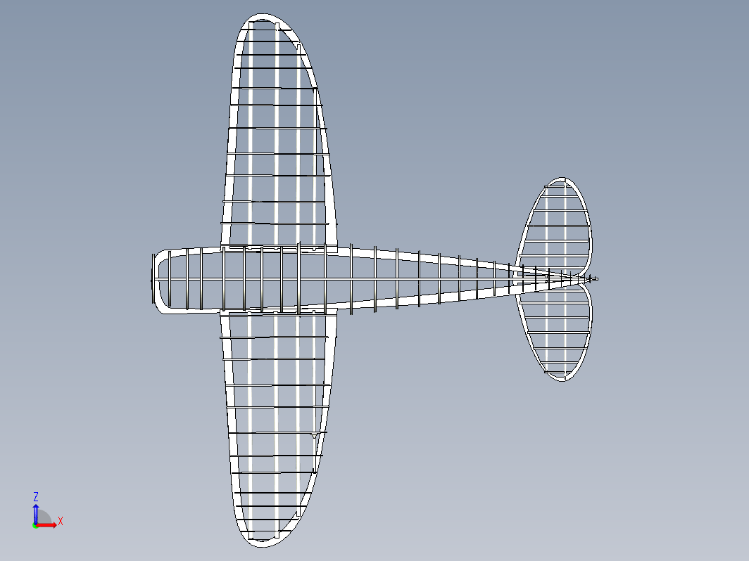 P-47D战斗机框架结构3D图