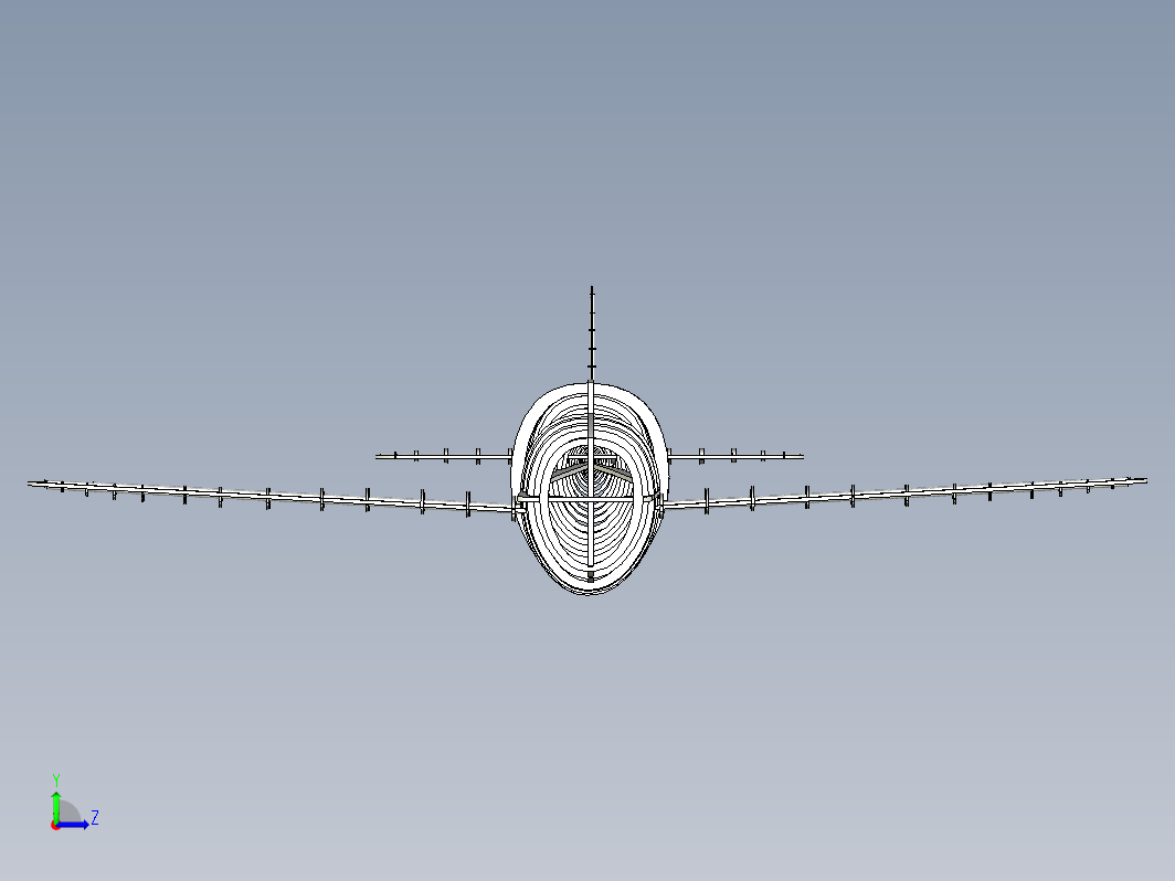 P-47D战斗机框架结构3D图