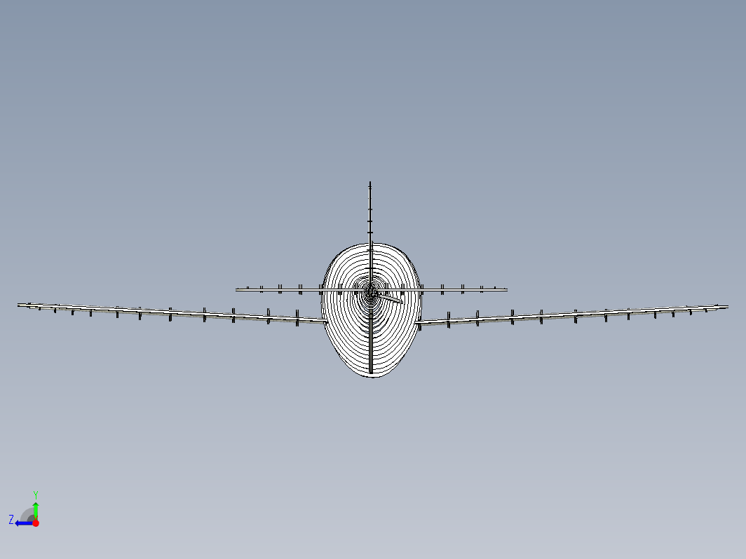 P-47D战斗机框架结构3D图