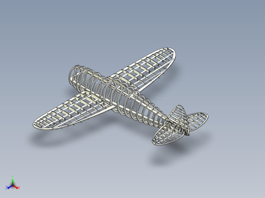 P-47D战斗机框架结构3D图缩略图