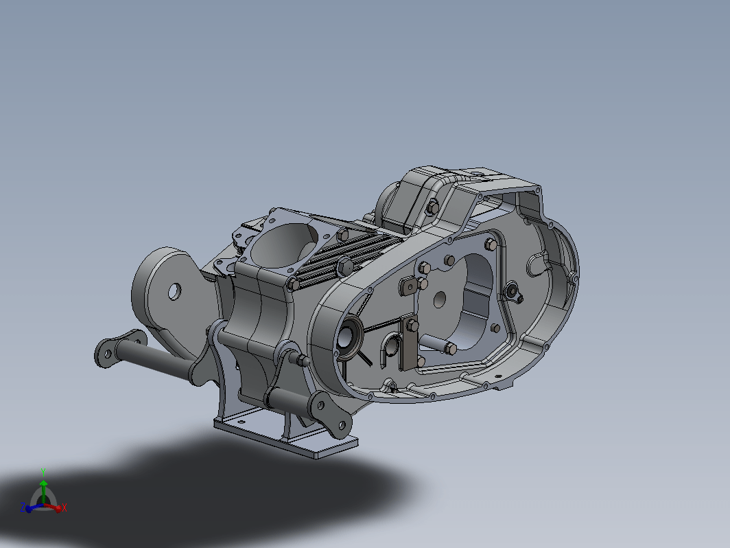 发动机外壳(摩托车)3D模型完整装配图