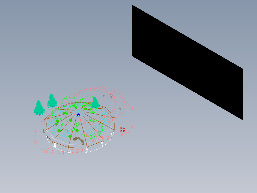 Octhaus圆锥顶建筑物模型3D图纸 AUTOCAD设计 dwg格式