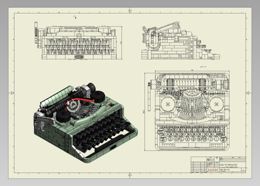 打字机结构3D图纸TYPE WRITER