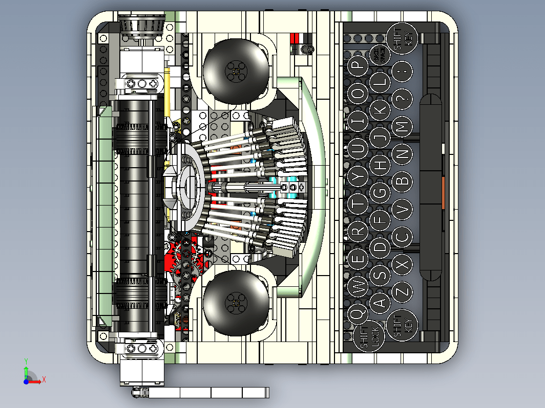 打字机结构3D图纸TYPE WRITER