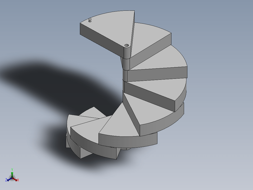 SolidWorks 中的螺旋折叠楼梯