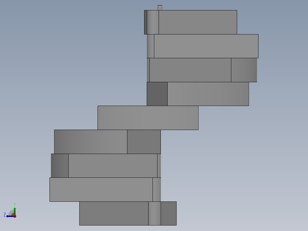 SolidWorks 中的螺旋折叠楼梯