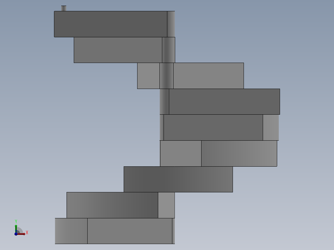 SolidWorks 中的螺旋折叠楼梯