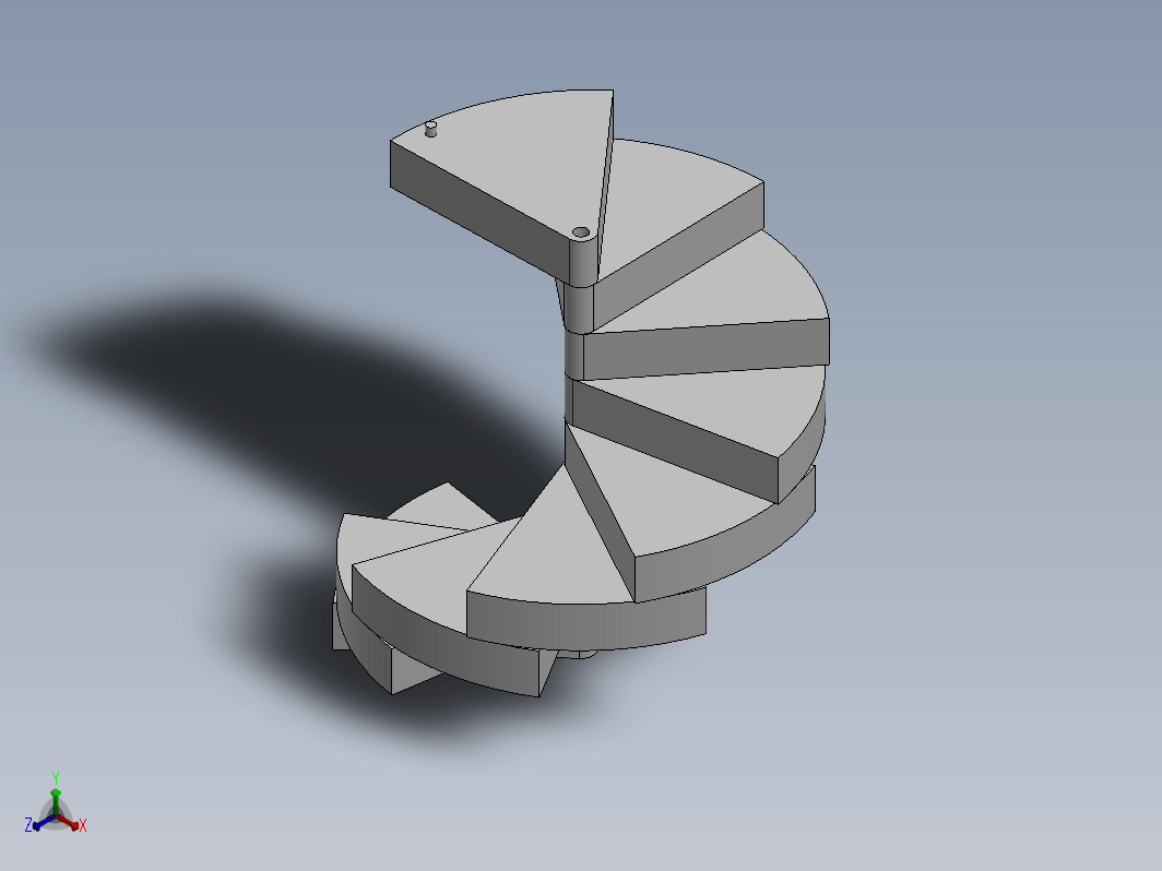 SolidWorks 中的螺旋折叠楼梯