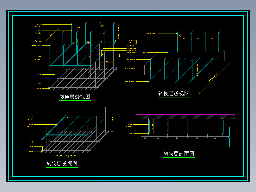转换层剖面图CAD图纸