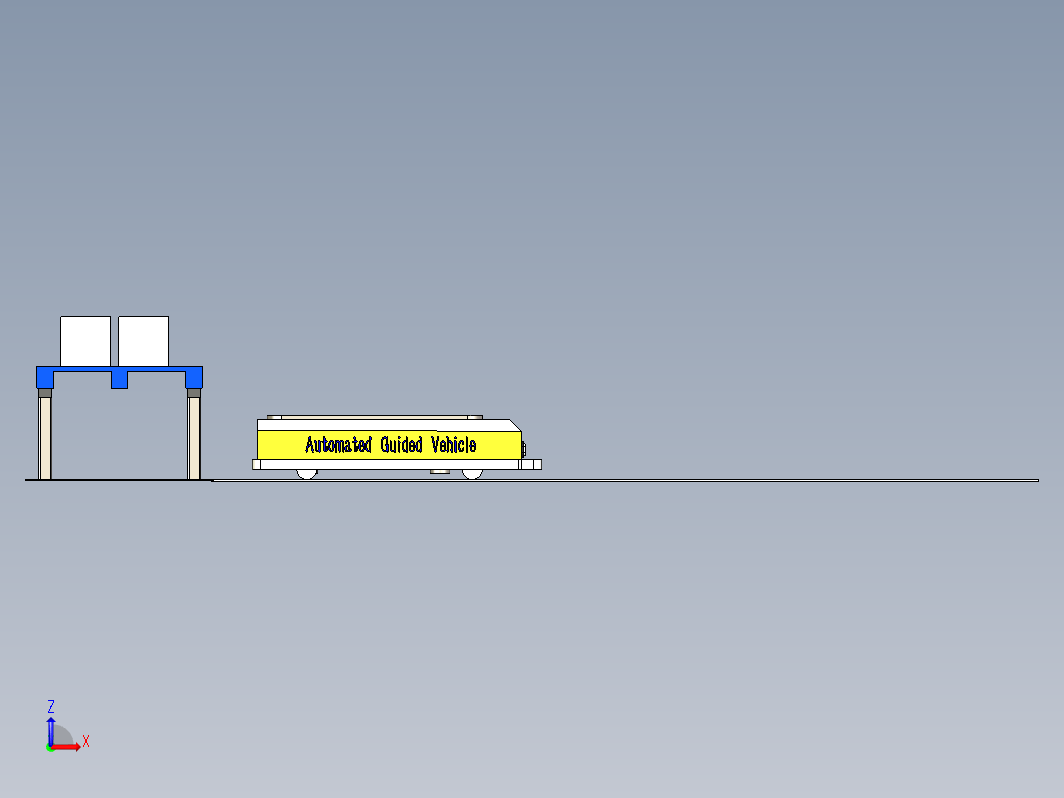 背驮式AGV运载机器人3D模型