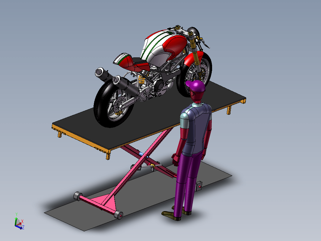 摩托车升降机模型
