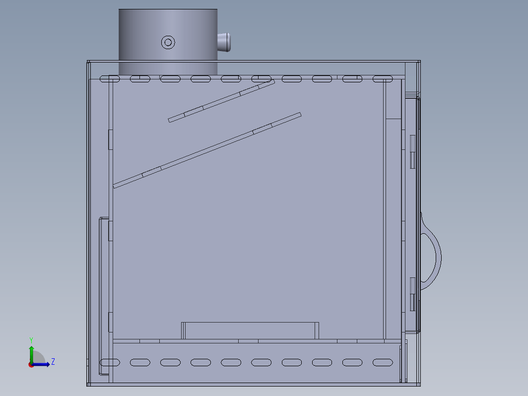 壁炉70CM CAD图纸+三维  STP SW