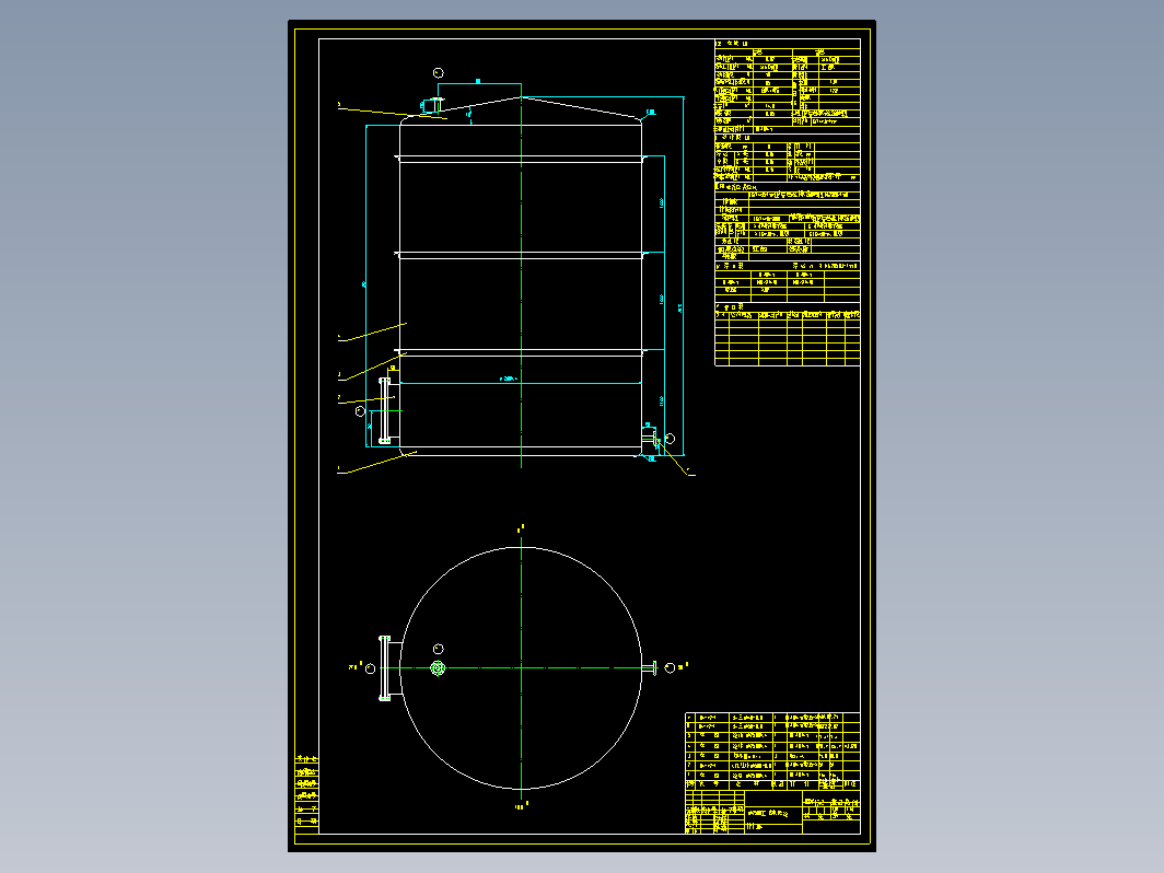 工艺水贮罐cad图CAD设计图