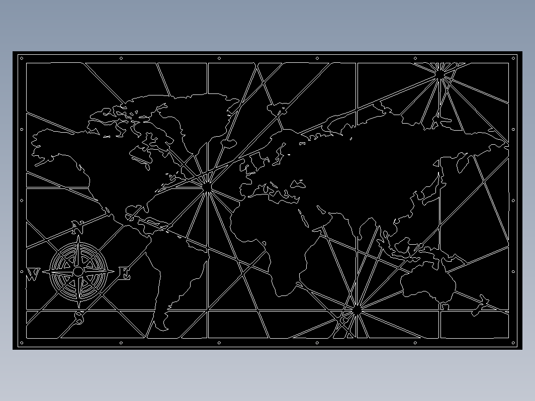 世界地图激光切割