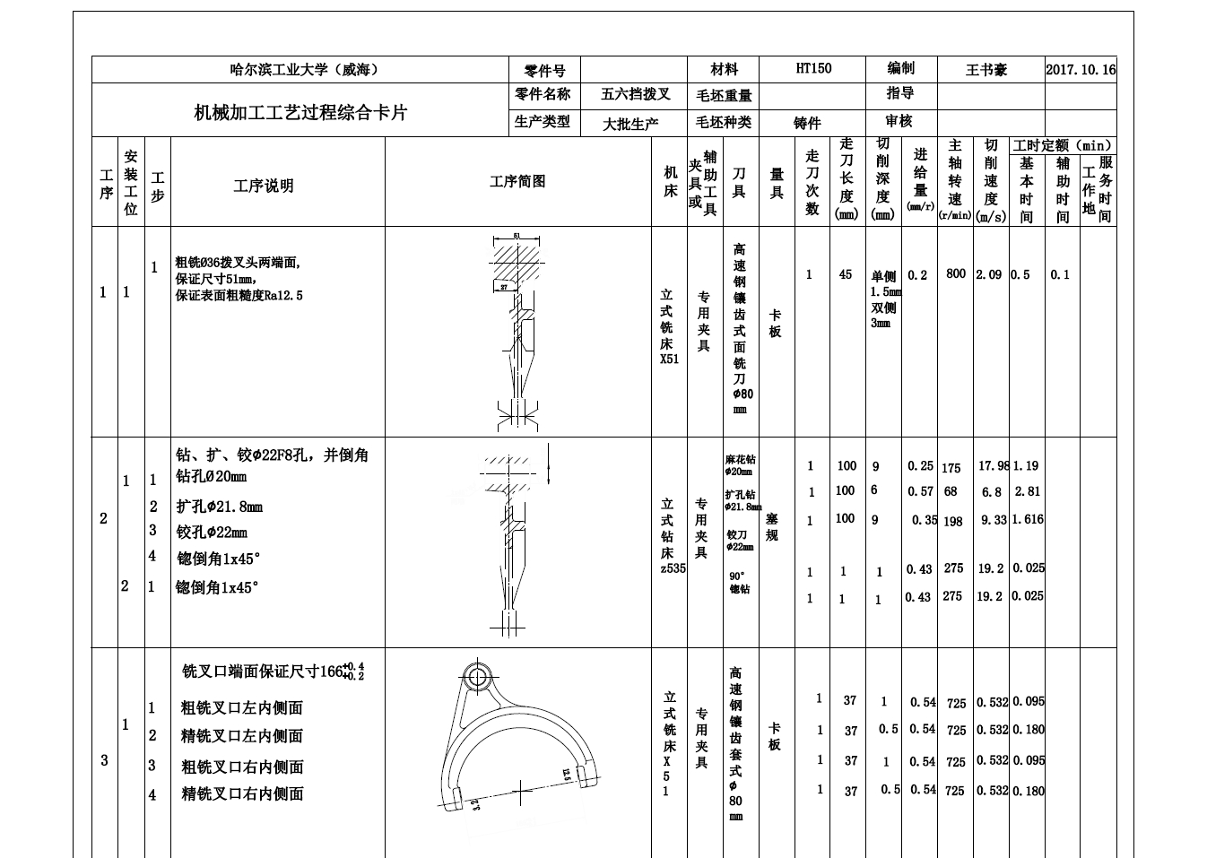 五六档拨叉机械加工工艺及铣拨叉头两侧端面夹具+CAD+说明书