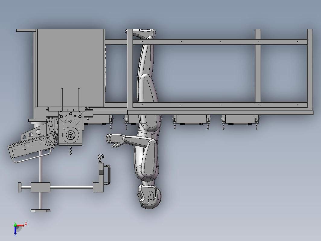 带自动进料装置的车床3D模型